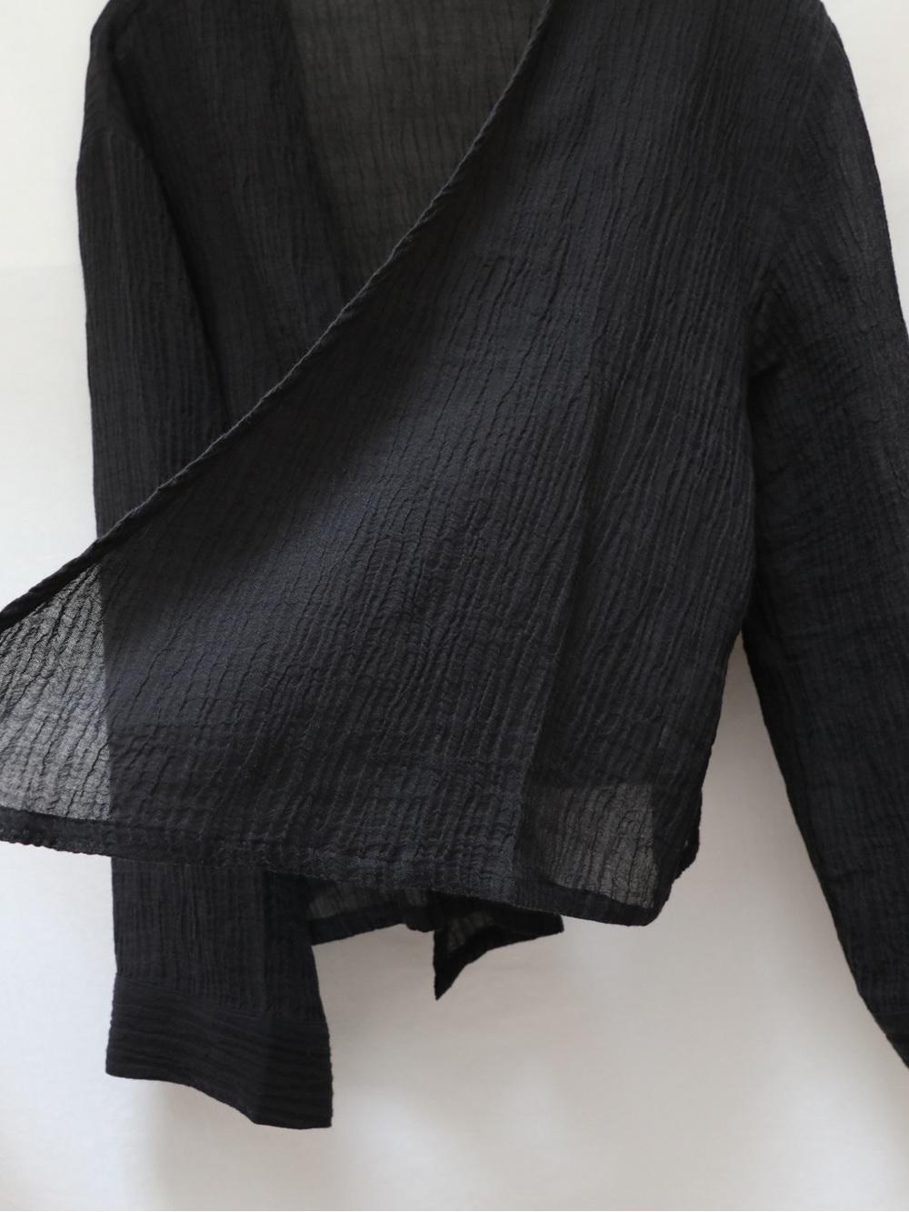 Monday 100% linen open cardigan oversized black shirt loose fit Large resortwear - Picture 4 of 9